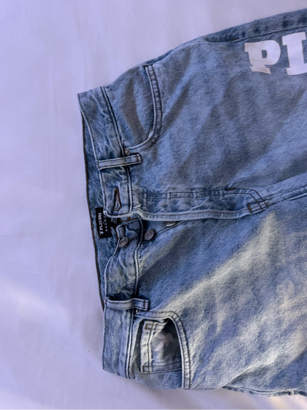 PLAYBOY Light Blue Boot Cut Jeans with White Logo - Picture 4 of 10